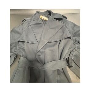 Skims NEW Boyfriend Fleece Oversized‎ Trench Coat In Washed Onyx X-Small $248